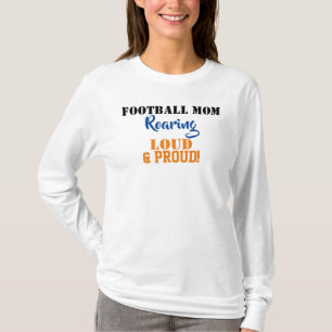 Football Mum Blue Orange Number T-Shirt