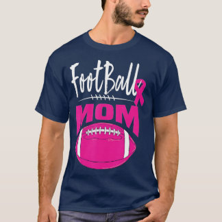 Football Mum Breast Cancer Awareness Pink Ribbon L T-Shirt