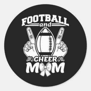 Football Mum Cheer Classic Round Sticker