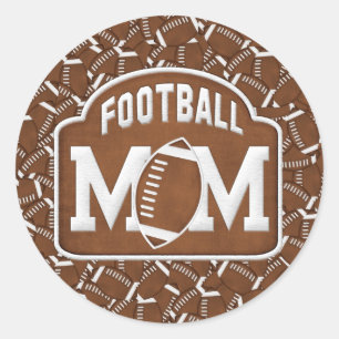 Football Mum Classic Round Sticker