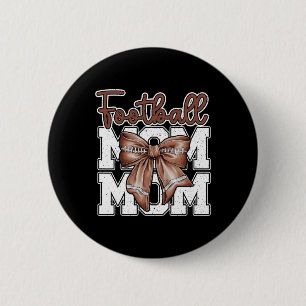 Football Mum Coquette Bow Sport Mama Mothers Day G 6 Cm Round Badge