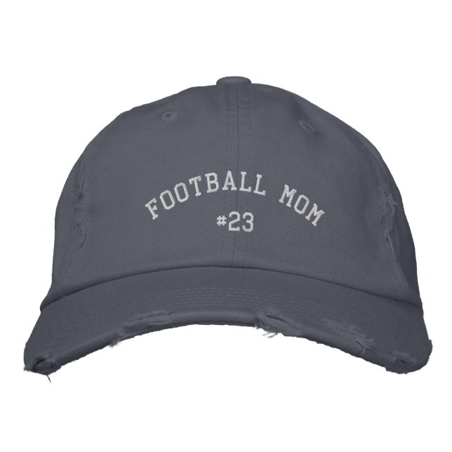 Football Mum Custom Number Embroidered Hat (Front)