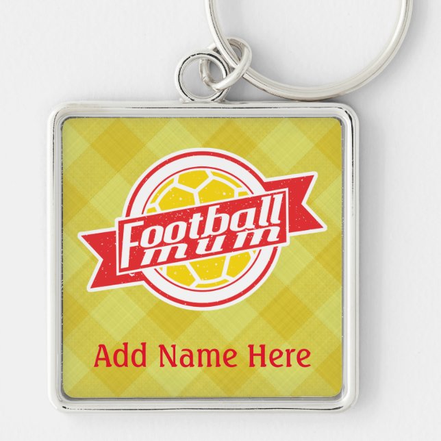Football Mum Customisable Keyring (Front)