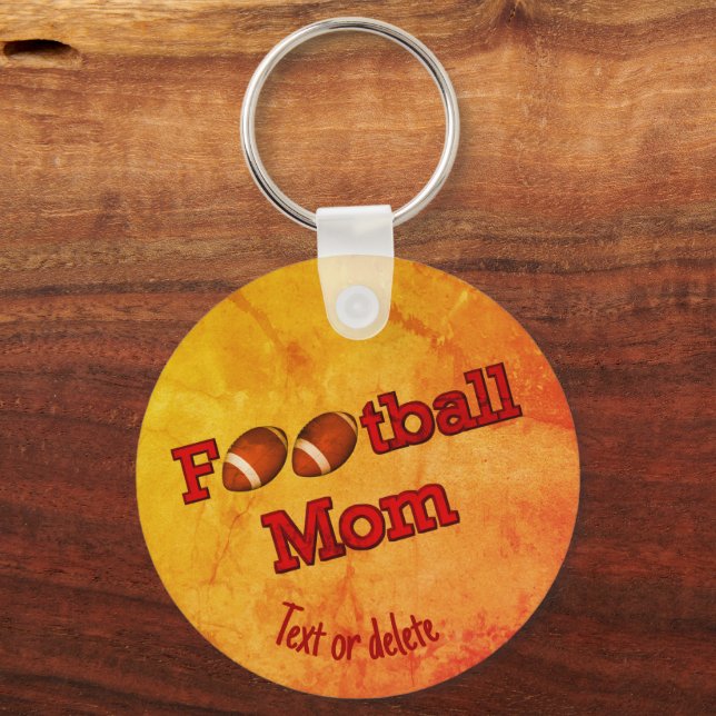 Football Mum Cute Personalised Key Ring (Front)