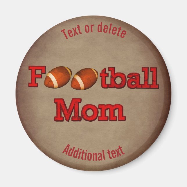 Football Mum Cute Personalised Magnet (Front)