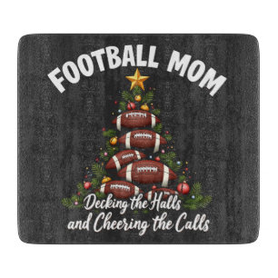 Football Mum Decking The Halls Christmas Football Cutting Board