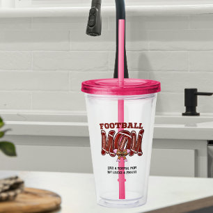  football mum funny games day mother's day acrylic tumbler