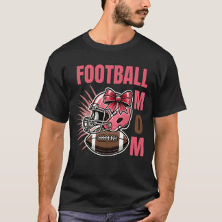 Football Mum Game Day - Red Bows & Helmets  T-Shirt