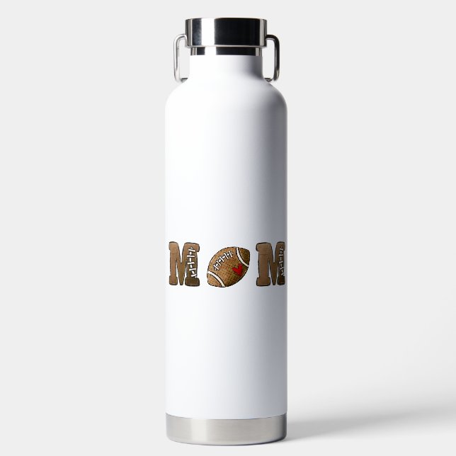 Football Mum Heart Water Bottle (Front)