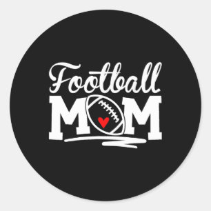 Football Mum Leopard Football Love Football Player Classic Round Sticker