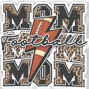 Football Mum Lightning Bolt Leopard   Retro Sports