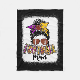 Football Mum Purple And Gold Fleece Blanket