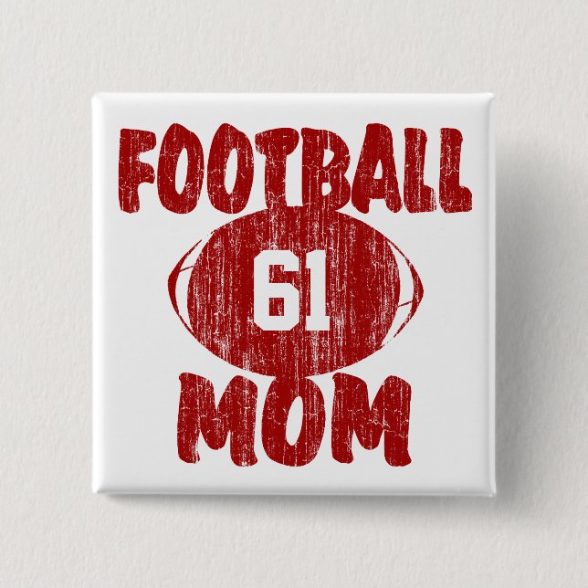 Football Mum Red 15 Cm Square Badge (Front)
