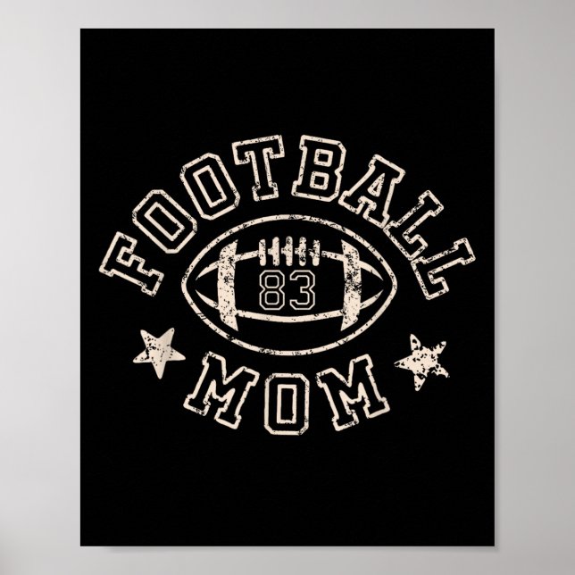 Football Mum Senior 2025 Game Day Team Srts Number Poster (Front)