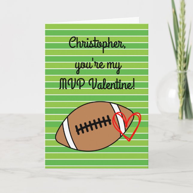 Football MVP Valentine's Day Card (Front)
