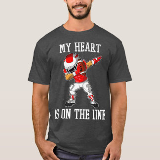Football My Heart Is On The Line Offence Offensive T-Shirt
