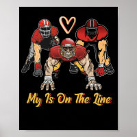 Football My Heart Is On The Line Offensive Lineman