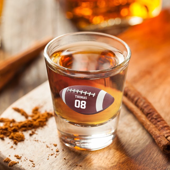 Football Name and Number Personalised Shot Glass (Creator Uploaded)