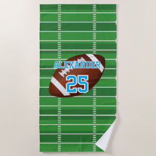 Football Name & Number Beach Towel