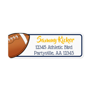 Football Navy & Gold Address Return Address Label