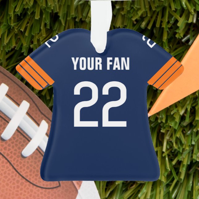 Football Navy & Orange Jersey Ornament (Creator Uploaded)
