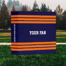 Football Navy & Orange Personalised Binder