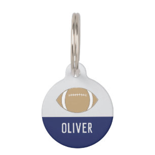 FOOTBALL (NAVY) PET TAG