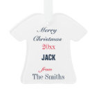 Football Navy, Red & White Jersey Ornament