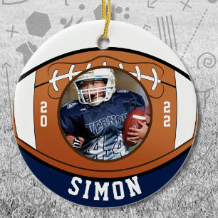 Football Navy White Team Colours Ceramic Ornament