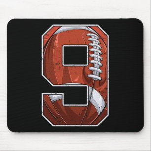 Football Ninth 9th Birthday Boy Nine 9 Years Old B Mouse Pad