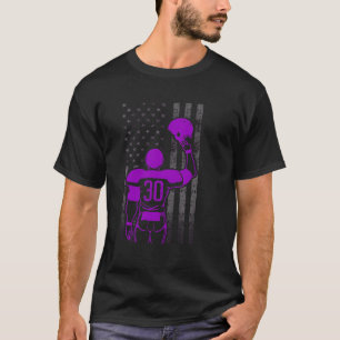 Football Number 30 Purple Football Player Flag Wit T-Shirt