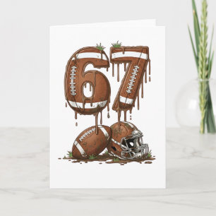 Football Number 67 Muddy Grunge Style Sports. Card