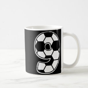 Football Number 9 Kids Birthday Soccer Maths Day  Coffee Mug