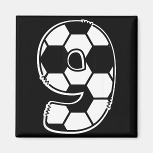 Football Number 9 Kids Birthday Soccer Maths Day  Magnet
