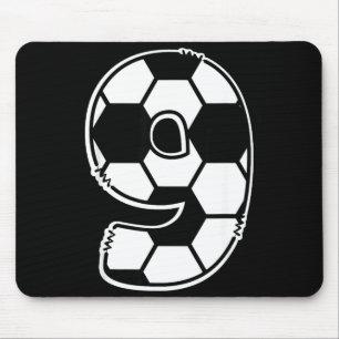 Football Number 9 Kids Birthday Soccer Maths Day  Mouse Pad