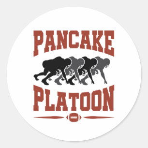 Football Offensive Lineman Pancake Platoon Classic Round Sticker