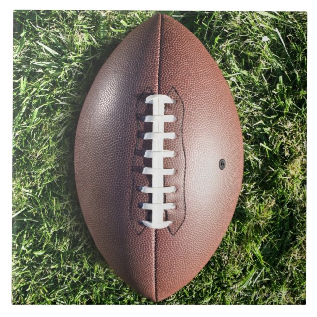 Football on Grass Ceramic Tile (Front)