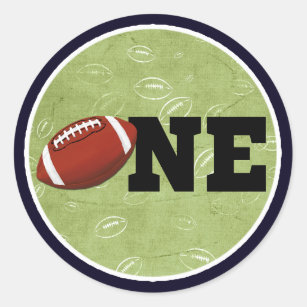 Football One First Birthday Baby Sports Party Classic Round Sticker