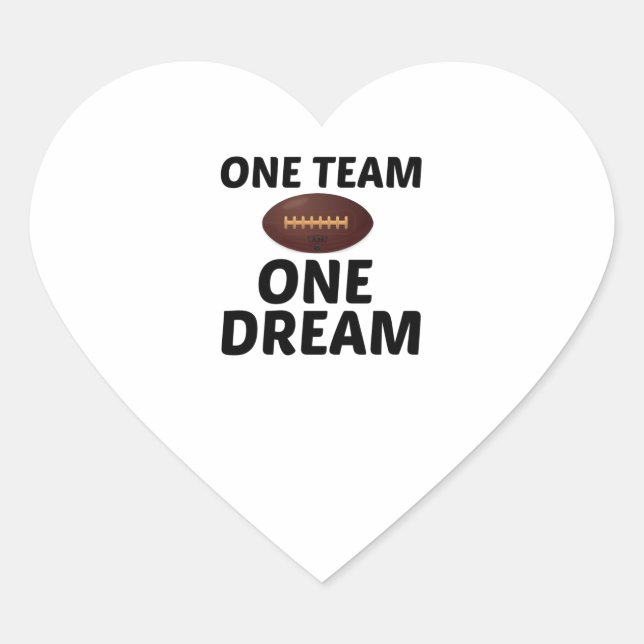 FOOTBALL ONE TEAM ONE DREAM HEART STICKER (Front)