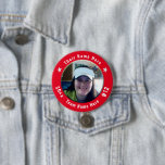 Football or Any Athletic Sport Spirit Photo Red 7.5 Cm Round Badge<br><div class="desc">All text is adjustable! Find your favourite sports photo to make this your own! Great for tournaments and game days. Wear your sport spirit button with pride. Other colours available. Also find car flags,  can coolers,  car magnets,  and other team support products in my shop.</div>