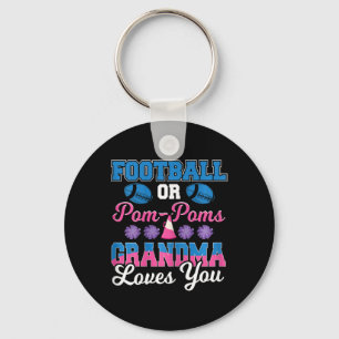 Football Or Pom Pom Grandma Loves You Football Gen Key Ring