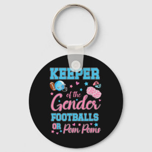 Football Or Pom Poms Cute Keeper Of Gender Ba  Key Ring