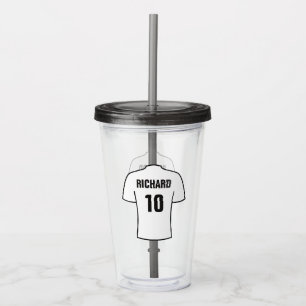 Football or Soccer Shirt in White Supporter Fan Acrylic Tumbler