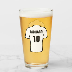 Football or Soccer Shirt in White Supporter Fan Glass