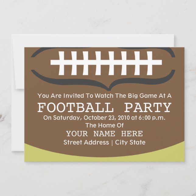 Football Party Invitation (Front)