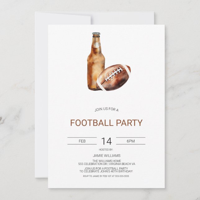 Football Party Invitation, The Big Game Invite (Front)