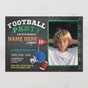 Football Party Invite Photo Birthday Invitatation