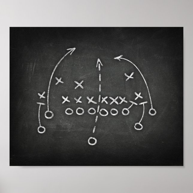 Football Party PLAYBOOK IV Sign Chalk Print (Front)
