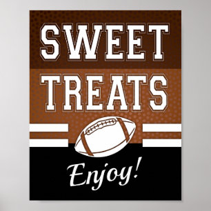 Football Party SWEET TREATS ENJOY! Sign Print
