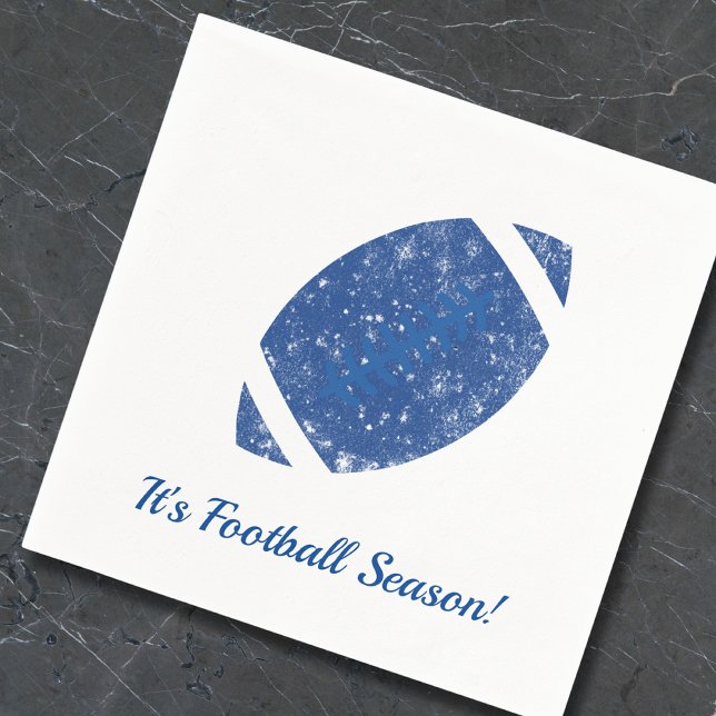 Football Party Tailgate Supplies Blue White Napkin (Creator Uploaded)
